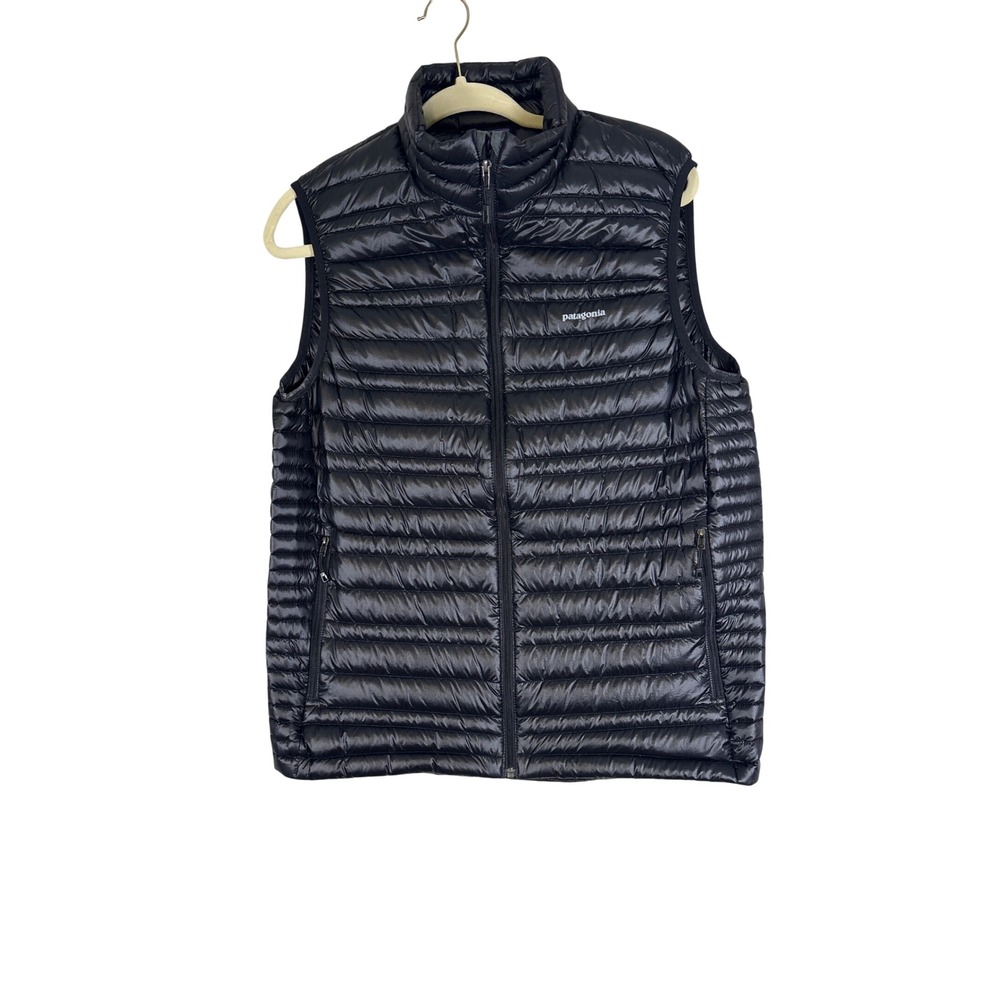 Patagonia Mens Down Sweater Vest Black Puffer Full Zip 84776FA15 Size Medium
